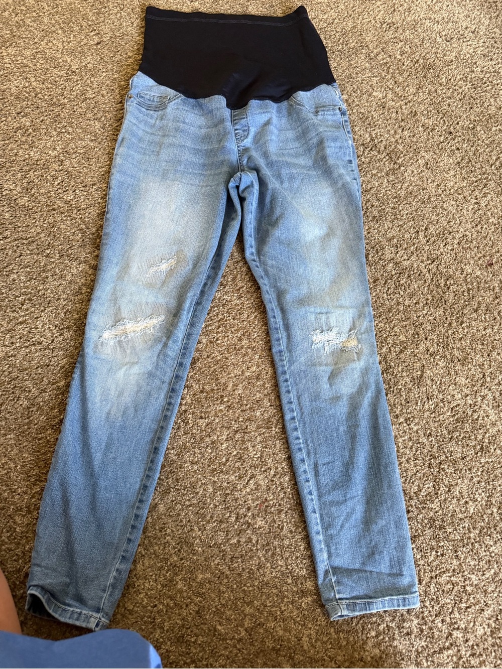 Liz Lange Navy Maternity Jeggings with Light Denim Panel